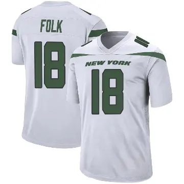 ＃18 Youth Nick Folk White Game New York Jets Spotlight Jersey