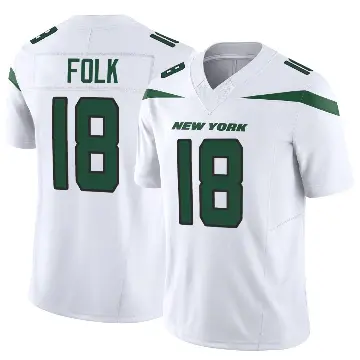 ＃18 Youth Nick Folk White Limited New York Jets Vapor F.U.S.E. Jersey