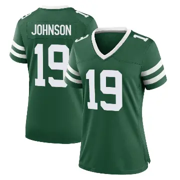 ＃19 Women's Keyshawn Johnson Green Game New York Jets Legacy Jersey