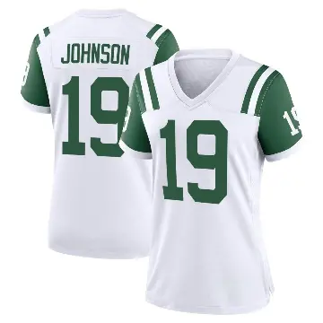 ＃19 Women's Keyshawn Johnson White Game New York Jets Classic Alternate Jersey