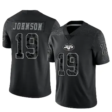 ＃19 Youth Keyshawn Johnson Black Limited New York Jets Reflective Jersey