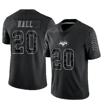 ＃20 Men's Breece Hall Black Limited New York Jets Reflective Jersey