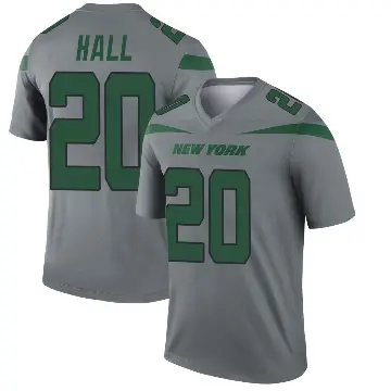 ＃20 Men's Breece Hall Gray Legend New York Jets Inverted Jersey