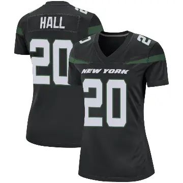 ＃20 Women's Breece Hall Black Game New York Jets Stealth Jersey