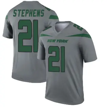 ＃21 Men's Brandon Stephens Gray Legend New York Jets Inverted Jersey