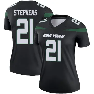 ＃21 Women's Brandon Stephens Black Legend New York Jets Stealth Color Rush Jersey