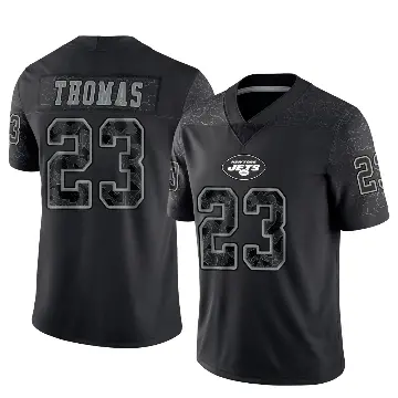 ＃23 Men's Azareye'h Thomas Black Limited New York Jets Reflective Jersey