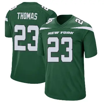 ＃23 Men's Azareye'h Thomas Green Game New York Jets Gotham Jersey