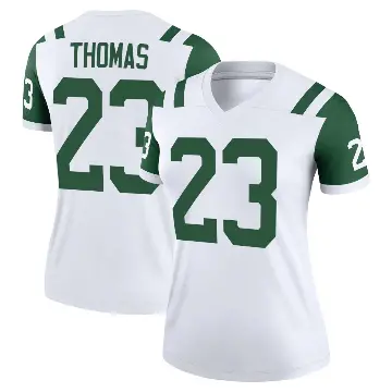 ＃23 Women's Azareye'h Thomas White Legend New York Jets Classic Alternate Jersey