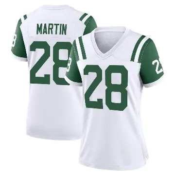 ＃28 Women's Curtis Martin White Game New York Jets Classic Alternate Jersey