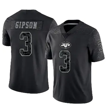 ＃3 Men's Xavier Gipson Black Limited New York Jets Reflective Jersey