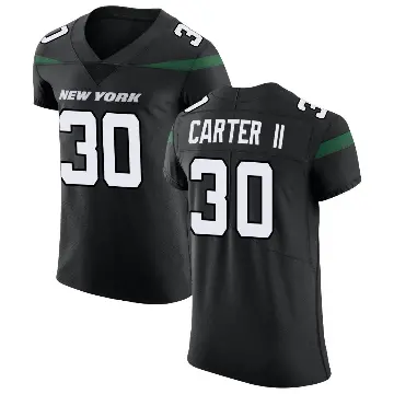 ＃30 Men's Michael Carter II Black Elite New York Jets Stealth Vapor Untouchable Jersey