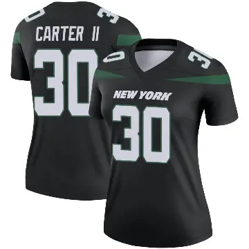 ＃30 Women's Michael Carter II Black Legend New York Jets Stealth Color Rush Jersey