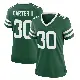 ＃30 Women's Michael Carter II Green Game New York Jets Legacy Jersey