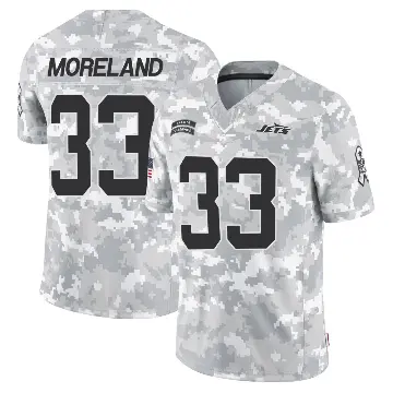 ＃33 Men's Jimmy Moreland Arctic Camo Limited New York Jets 2024 Salute to Service Jersey