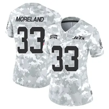 ＃33 Women's Jimmy Moreland Arctic Camo Limited New York Jets 2024 Salute to Service Jersey