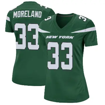 ＃33 Women's Jimmy Moreland Green Game New York Jets Gotham Jersey
