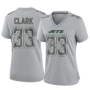 ＃33 Women's Jordan Clark Gray Game New York Jets Atmosphere Fashion Jersey