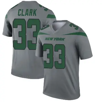 ＃33 Youth Jordan Clark Gray Legend New York Jets Inverted Jersey