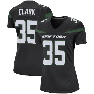 ＃35 Women's Dean Clark Black Game New York Jets Stealth Jersey