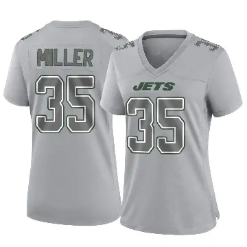 ＃35 Women's Dymere Miller Gray Game New York Jets Atmosphere Fashion Jersey