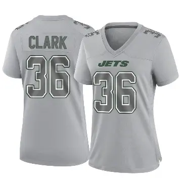 ＃36 Women's Chuck Clark Gray Game New York Jets Atmosphere Fashion Jersey