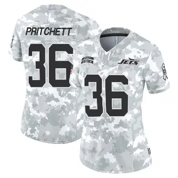 ＃36 Women's Jamaal Pritchett Arctic Camo Limited New York Jets 2024 Salute to Service Jersey