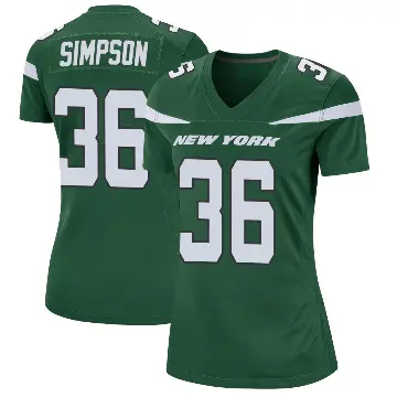 ＃36 Women's Jaylin Simpson Green Game New York Jets Gotham Jersey