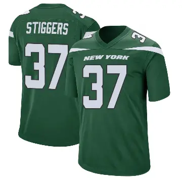＃37 Youth Qwan'tez Stiggers Green Game New York Jets Gotham Jersey