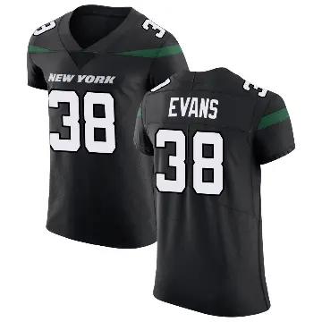 ＃38 Men's Zach Evans Black Elite New York Jets Stealth Vapor Untouchable Jersey