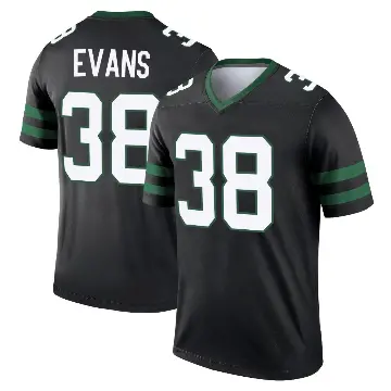 ＃38 Men's Zach Evans Black Legend New York Jets Legacy Jersey