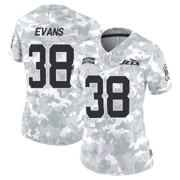 ＃38 Women's Zach Evans Arctic Camo Limited New York Jets 2024 Salute to Service Jersey