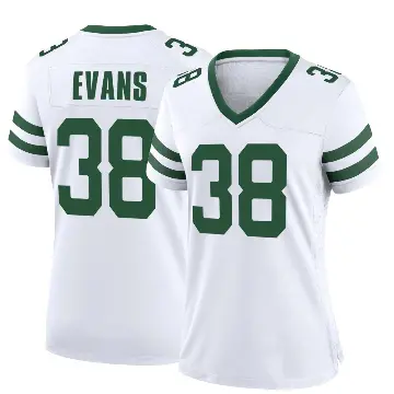 ＃38 Women's Zach Evans White Game New York Jets Legacy Jersey
