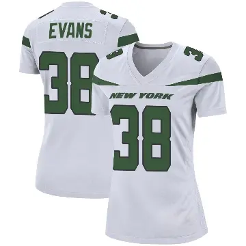 ＃38 Women's Zach Evans White Game New York Jets Spotlight Jersey