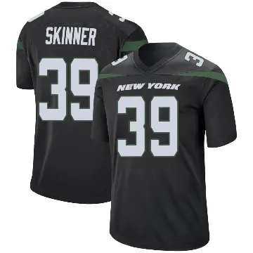 ＃39 Men's Quentin Skinner Black Game New York Jets Stealth Jersey