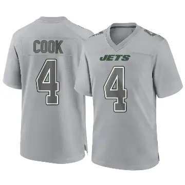 ＃4 Men's Brady Cook Gray Game New York Jets Atmosphere Fashion Jersey