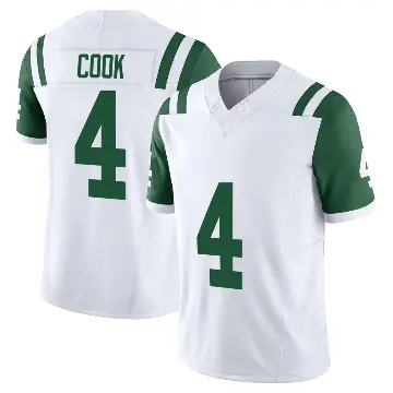 ＃4 Men's Brady Cook White Limited New York Jets Classic Alternate Vapor F.U.S.E. Jersey