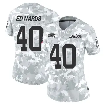 ＃40 Women's Donovan Edwards Arctic Camo Limited New York Jets 2024 Salute to Service Jersey
