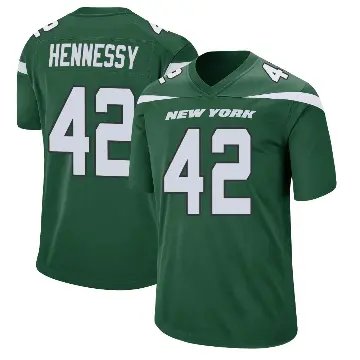 ＃42 Men's Thomas Hennessy Green Game New York Jets Gotham Jersey