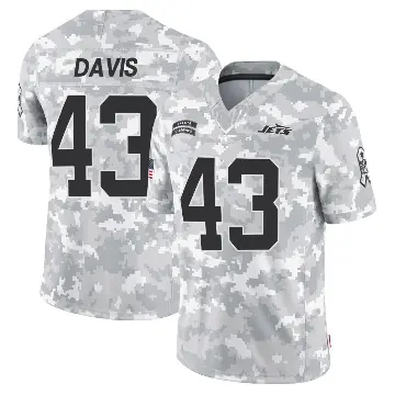 ＃43 Men's Caden Davis Arctic Camo Limited New York Jets 2024 Salute to Service Jersey