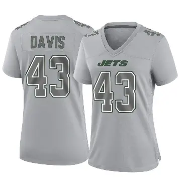 ＃43 Women's Caden Davis Gray Game New York Jets Atmosphere Fashion Jersey