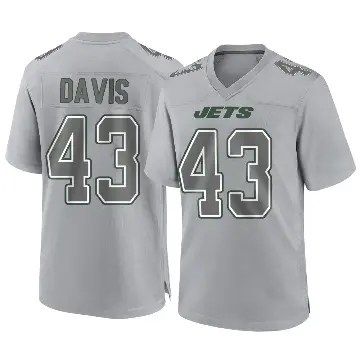 ＃43 Youth Caden Davis Gray Game New York Jets Atmosphere Fashion Jersey