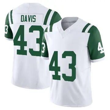 ＃43 Youth Caden Davis White Limited New York Jets Classic Alternate Vapor F.U.S.E. Jersey