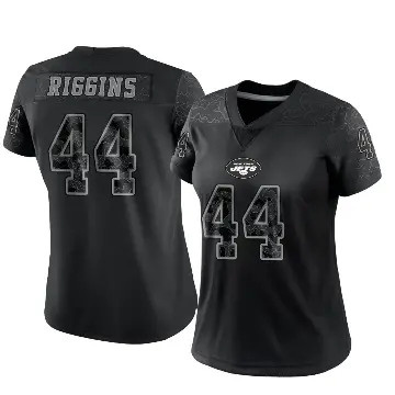 ＃44 Women's John Riggins Black Limited New York Jets Reflective Jersey