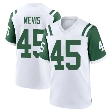 ＃45 Men's Harrison Mevis White Game New York Jets Classic Alternate Jersey