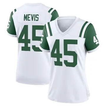 ＃45 Women's Harrison Mevis White Game New York Jets Classic Alternate Jersey