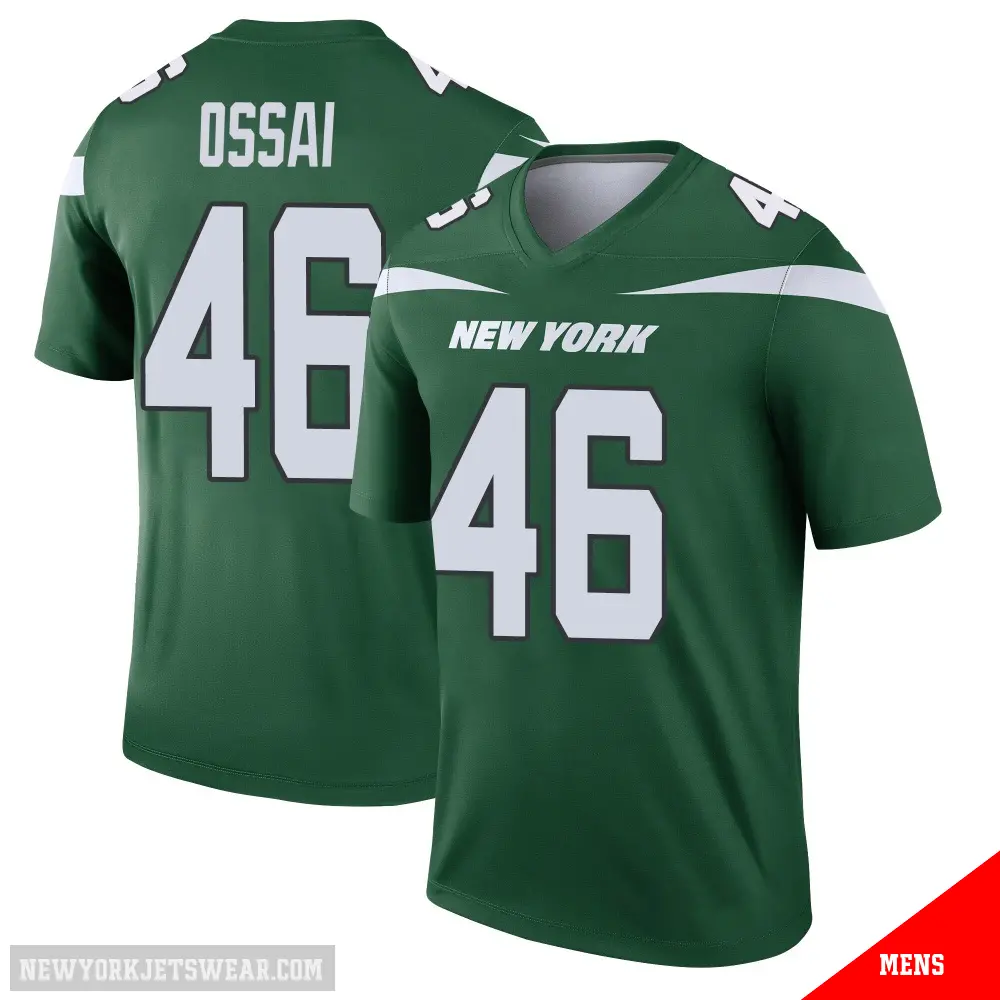 ＃46 Men's Joseph Ossai Green Legend New York Jets Gotham Player Jersey