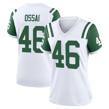 ＃46 Women's Joseph Ossai White Game New York Jets Classic Alternate Jersey