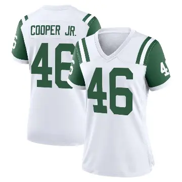 ＃46 Women's Ryan Cooper Jr. White Game New York Jets Classic Alternate Jersey