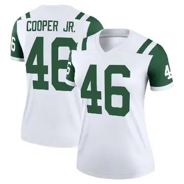 ＃46 Women's Ryan Cooper Jr. White Legend New York Jets Classic Alternate Jersey
